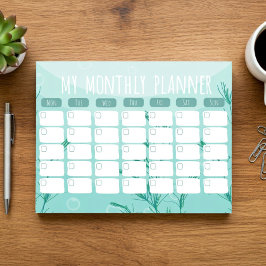 Bloco De Notas Notepad do Planejador Mensal Subaquático