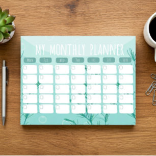 Bloco De Notas Notepad do Planejador Mensal Subaquático