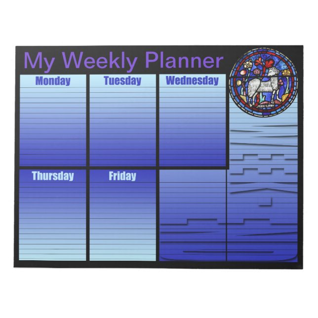 Bloco De Notas Notepad do Planejador Semanal de Vidro Aries (Frente)