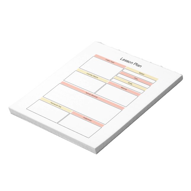 Bloco De Notas Notepad do Plano de Lição do Estudante (Invertido)