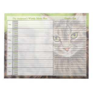 Bloco De Notas Notepad do Plano de Menu Personalizado Semanalment