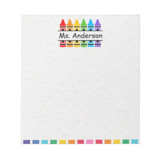 Bloco De Notas Notepad do professor de Crayon em Cute Personaliza