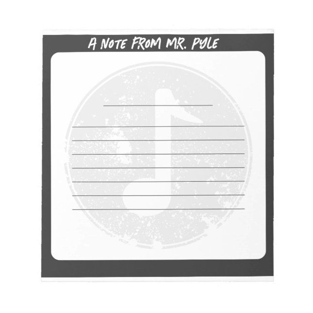 Bloco De Notas Notepad do Professor de Música (Frente)