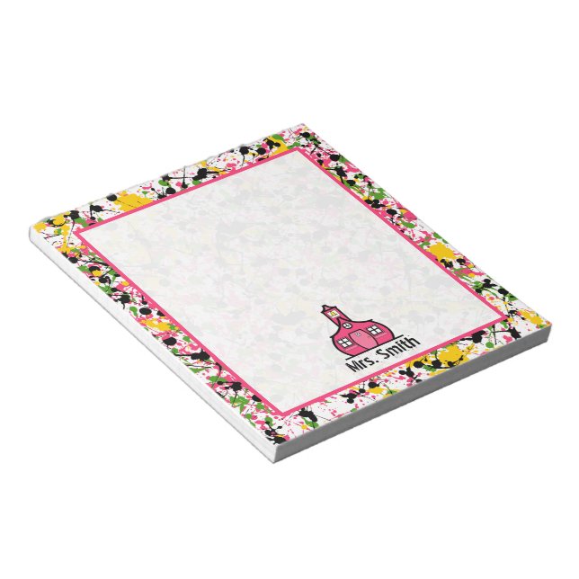 Bloco De Notas Notepad do professor de pintura multicolorido (Inclinado)