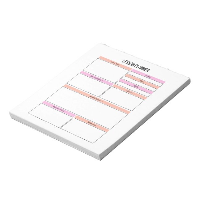 Bloco De Notas Notepad do professor do Lesson Planner (Invertido)