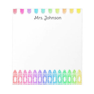 Bloco De Notas Notepad do professor do Rainbow Crayon Kindergarte