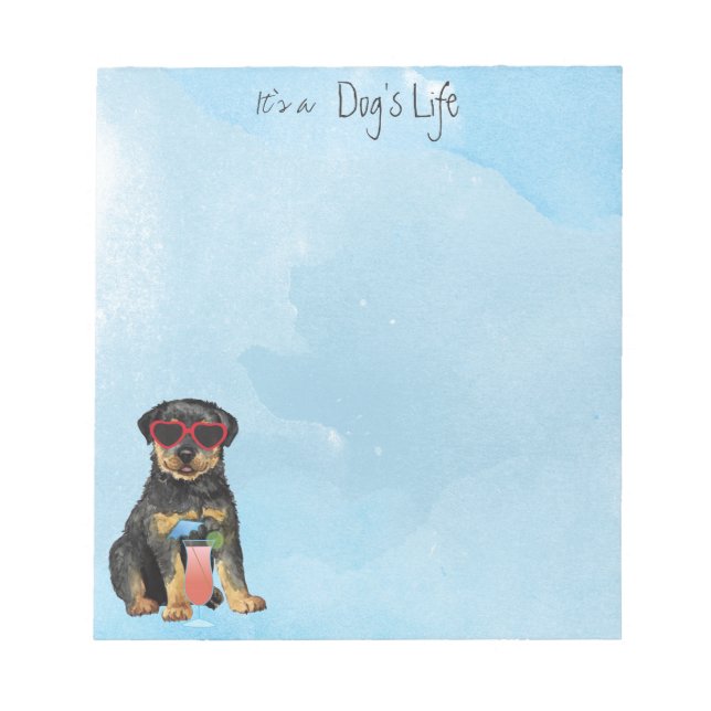 Bloco De Notas Notepad do Summer Rottweiler (Frente)