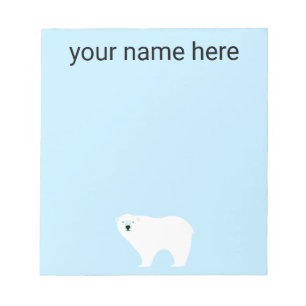 Bloco De Notas Notepad do Urso Polar Personalizado para Crianças