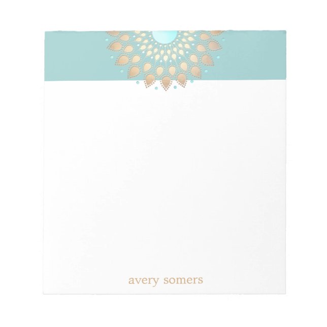 Bloco De Notas Notepad Dourado Lotus Flower Mandala (Frente)