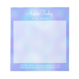 Bloco De Notas Notepad Elegante de Folha Iridescente Faux