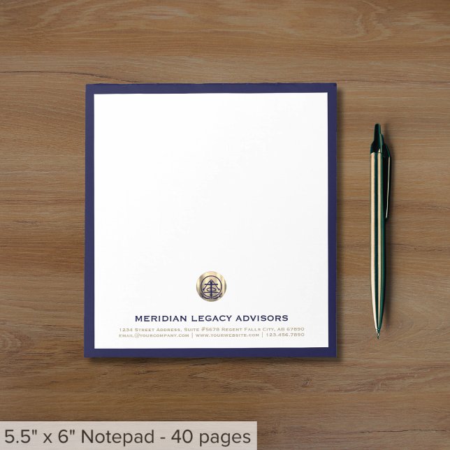 Bloco De Notas Notepad Elegante e Dourado para empresas (Criador carregado)