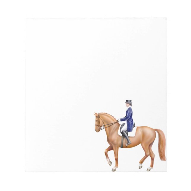 Bloco De Notas Notepad Equestriano do Cavalo de Dressage (Frente)
