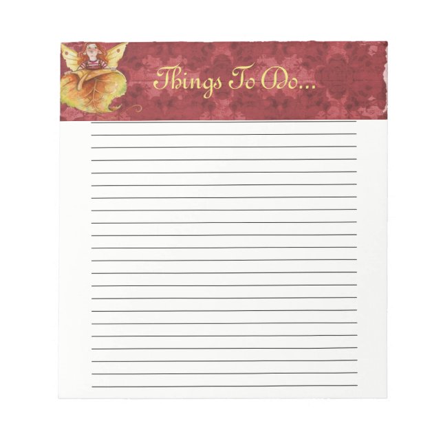 Bloco De Notas Notepad, Fada de outono. (Frente)