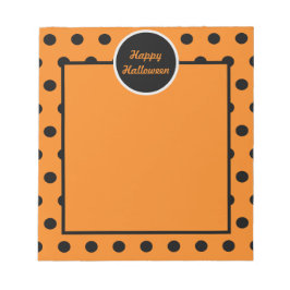 Bloco De Notas Notepad Feliz de Halloween (Laranja e Preto)