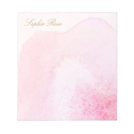 Bloco De Notas Notepad Flor De Aquarela Rosa Elegante