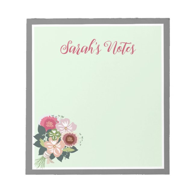 Bloco De Notas Notepad Floral (Frente)