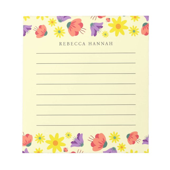 Bloco De Notas Notepad Floral (Frente)