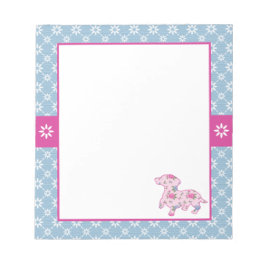 Bloco De Notas Notepad Floral Dachshund