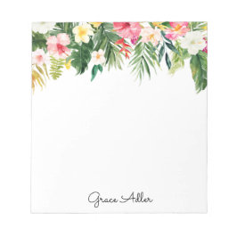 Bloco De Notas Notepad Floral de Aquarela Tropical