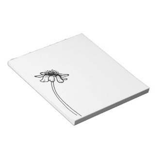Bloco De Notas Notepad Floral de Linha Preta Perfeito para Notas