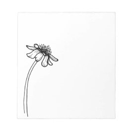 Bloco De Notas Notepad Floral de Linha Preta Perfeito para Notas