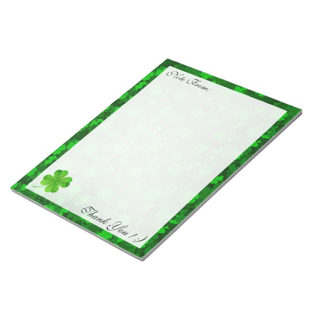 Bloco De Notas Notepad Floral De Quatro Folhas Modernas (Inclinado)
