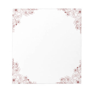Bloco De Notas Notepad Floral Elegante - 5,5" x 6"