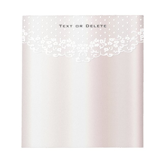 Bloco De Notas Notepad Floral Elegante White Lace (Frente)