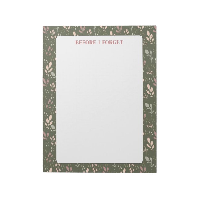Bloco De Notas Notepad Floral, Notepad Feminino Bonito, Pad Moder (Invertido)