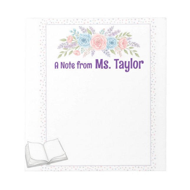 Bloco De Notas Notepad Floral Pastel (Frente)