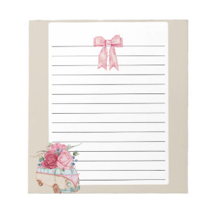 Bloco De Notas Notepad Floral Retro Van Lined