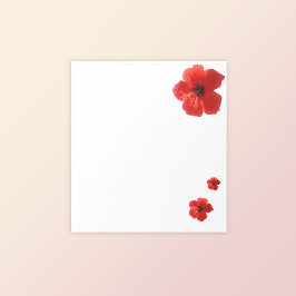 Bloco De Notas Notepad Floral Tropical Red Hibiscus