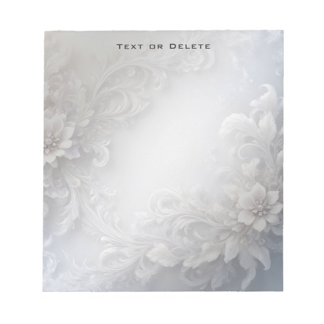 Bloco De Notas Notepad Flourish Branco (Frente)