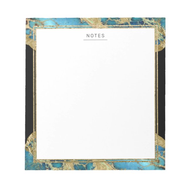 Bloco De Notas Notepad Gemstone Agate Turquoise de Destaque Doura (Frente)