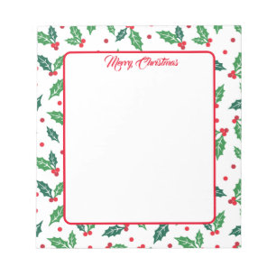 Bloco De Notas Notepad Holly Natal