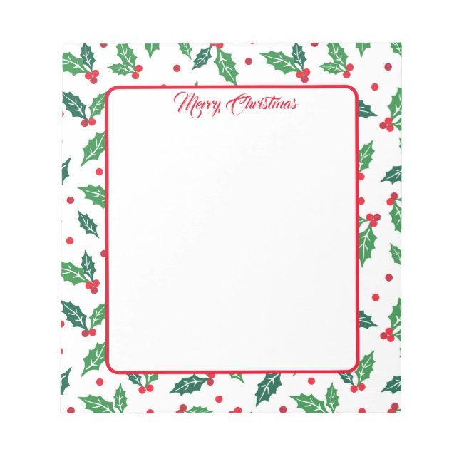 Bloco De Notas Notepad Holly Natal (Frente)