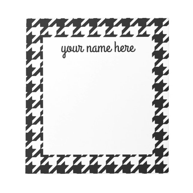 Bloco De Notas Notepad Houndstooth Personalizado (Frente)