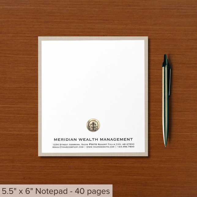 Bloco De Notas Notepad Impressão Linen Beige Personalizado (Criador carregado)