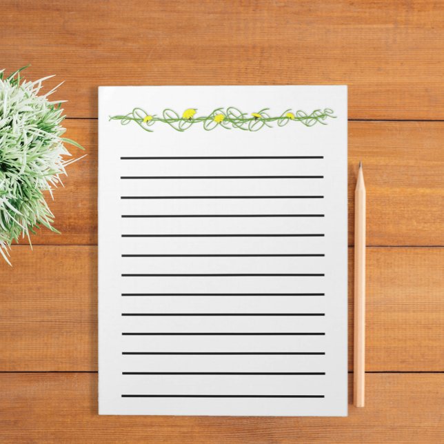 Bloco De Notas Notepad Linhado Escuro Dandelions (Criador carregado)