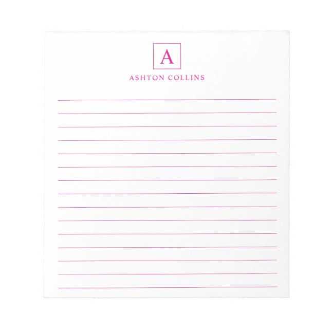 Bloco De Notas Notepad Magenta Básico Minimalista (Frente)