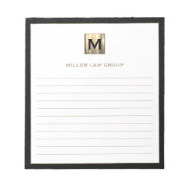 Bloco De Notas Notepad Monograma Elegante