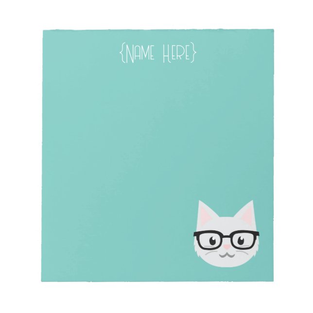 Bloco De Notas Notepad Nerdy Cat (Frente)