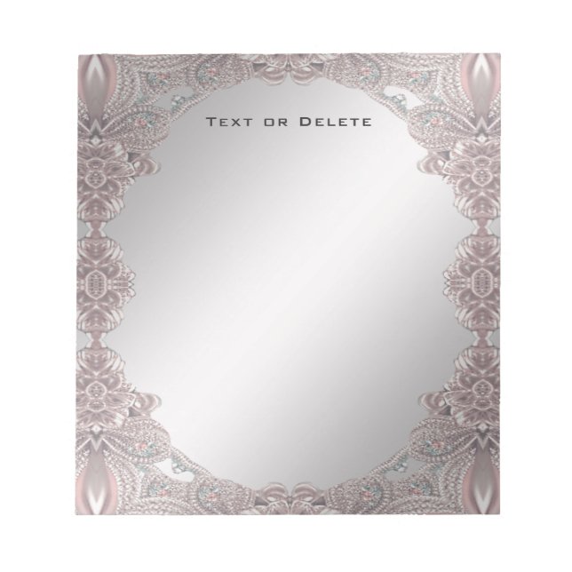 Bloco De Notas Notepad Ornamental Rosa (Frente)