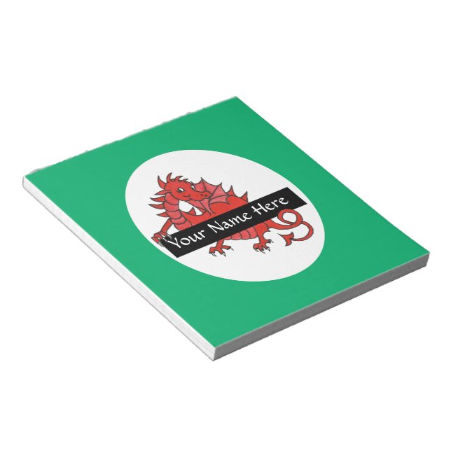 Bloco De Notas Notepad ou Jotter do Dragão Vermelho Cugado para P (Inclinado)