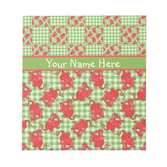 Bloco De Notas Notepad ou Jotter para Personalizar: Dragões Verme (Frente)