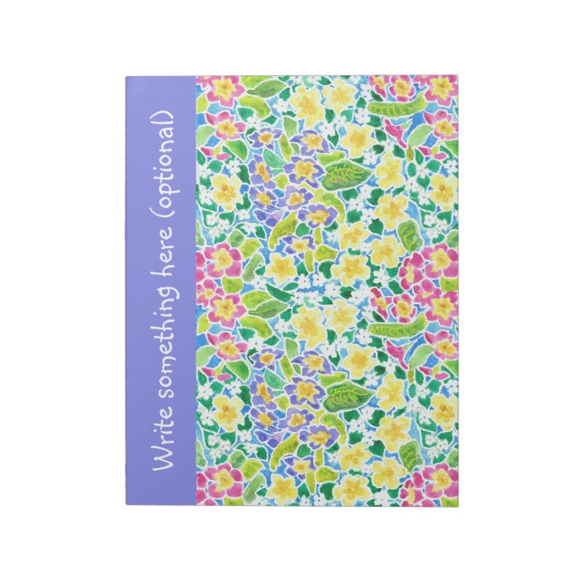 Bloco De Notas Notepad ou Jotter Personalizado, Primroses, Azul P (Invertido)