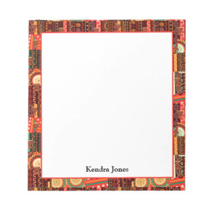 Bloco De Notas Notepad - Padrão Tribal Afrocêntrico do Kente