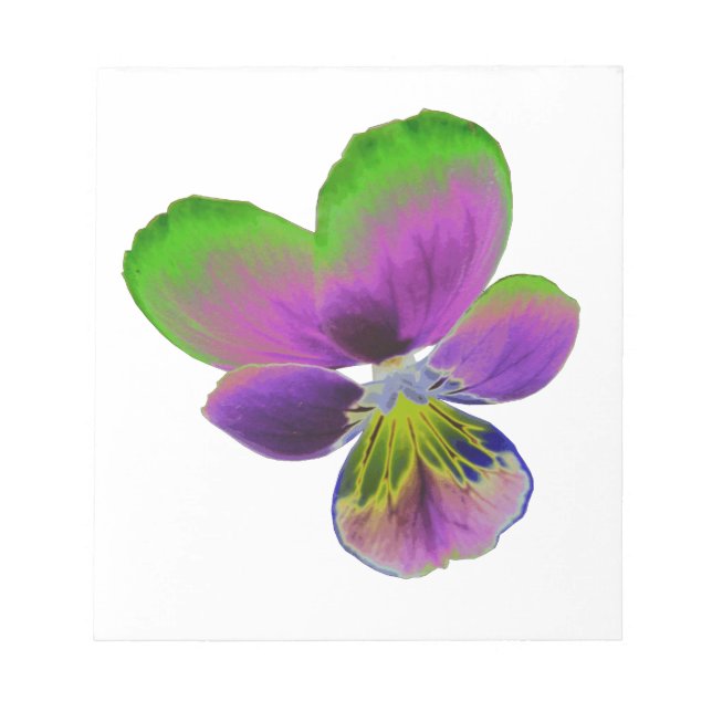 Bloco De Notas Notepad Pansy Roxo e Verde (Frente)