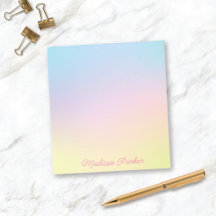 Notepad Pastel Ombré Doce Personalizado para Crian
