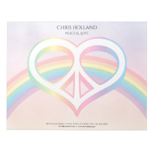 Bloco De Notas Notepad Peace & Love Rainbow 11" x 8,5"
